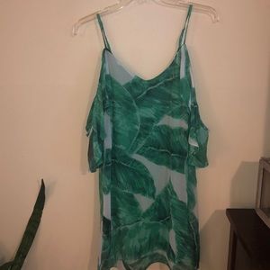 Palm leaf print dress